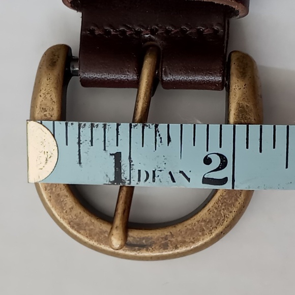 Gap Women's Braided Leather Belt Brown Size Medium Brass Buckle - Picture 9 of 16